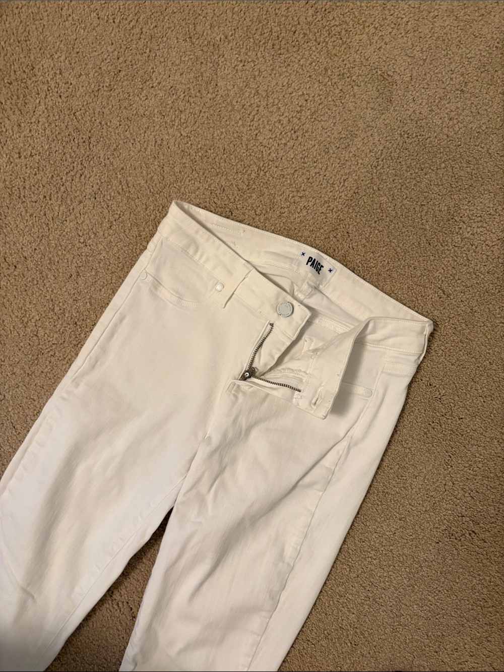 PAIGE White High-Rise Skinny Jeans